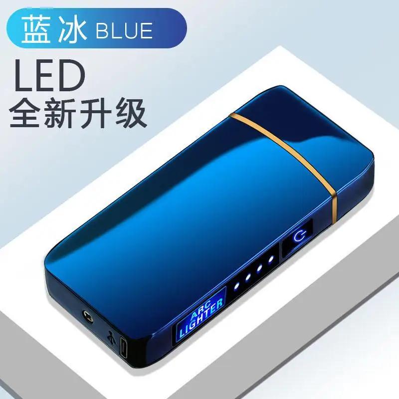 Роскошная ветрозащитная электрическая зажигалка с сенсорным управлением, двойная дуга, без пламени, USB-зарядка, зажигалка для свечей и ароматерапии, не содержит газа