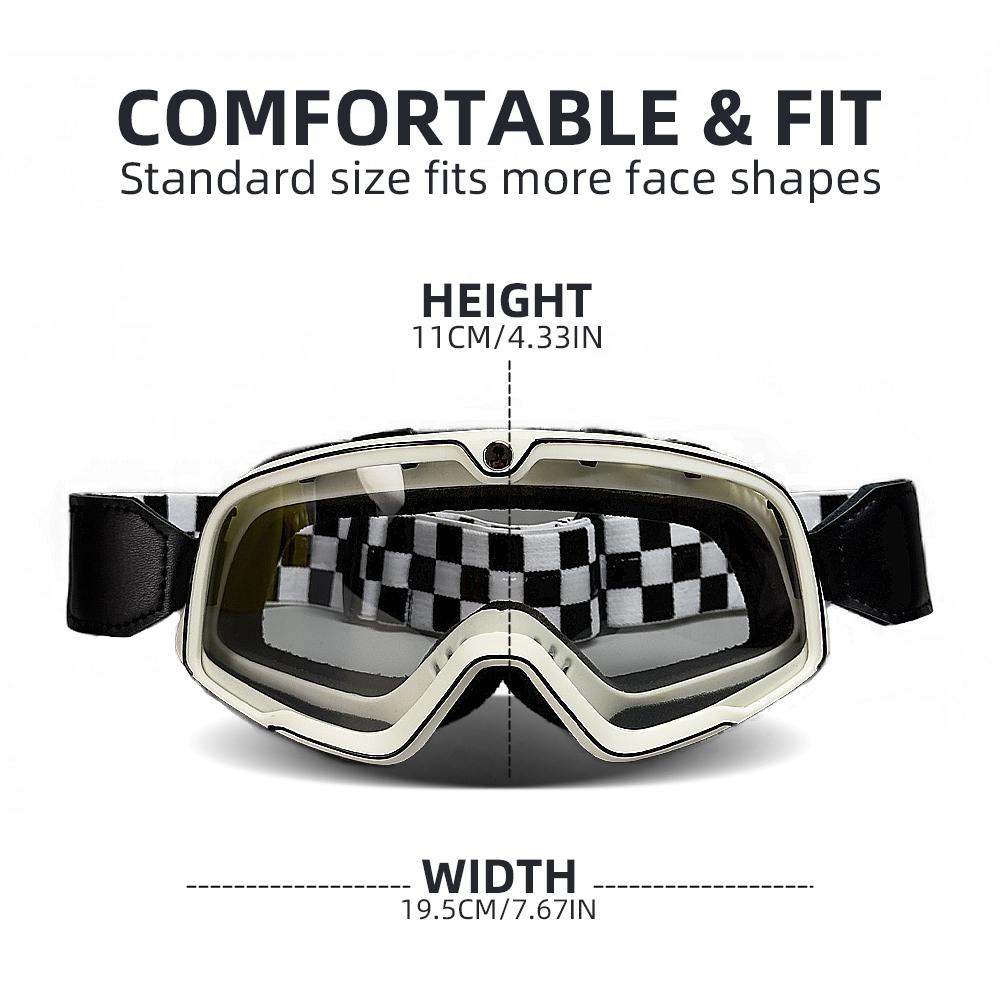 Ретро очки для езды на мотоцикле Cafe Racing Motorcycle MX ATV Classic Ветрозащитные очки Солнцезащитные очки для бездорожья Очки для катания на лыжах Уличные очки унисекс