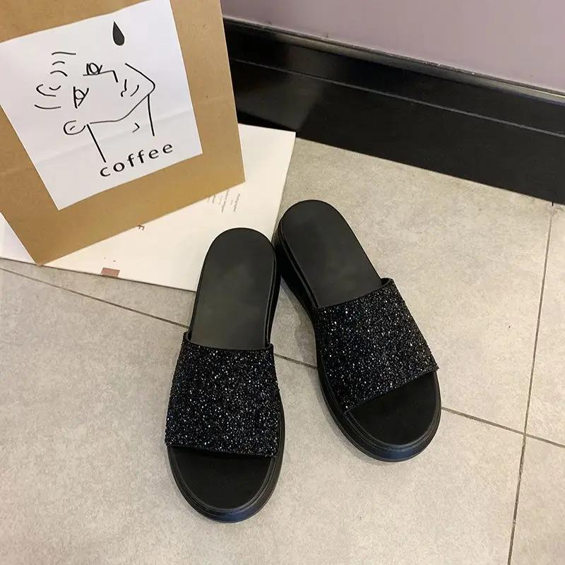 Женские тапочки и сандалии на платформе, толстые туфли, распродажа, оригинальные сандалии Vip H 2024 года, трендовые хлопушки