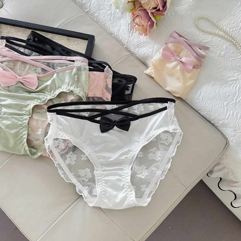 Женские трусики из чистого сексуального кружева из хлопка с дышащей и удобной антибактериальной промежностью, закрывающие ягодицы, сатиновые трусики с низкой посадкой