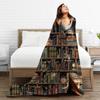 Reading Antique Books Blanket Mysterious Cats Flannel Novelty Warm Throw Blankets for Home Autumn/Winter