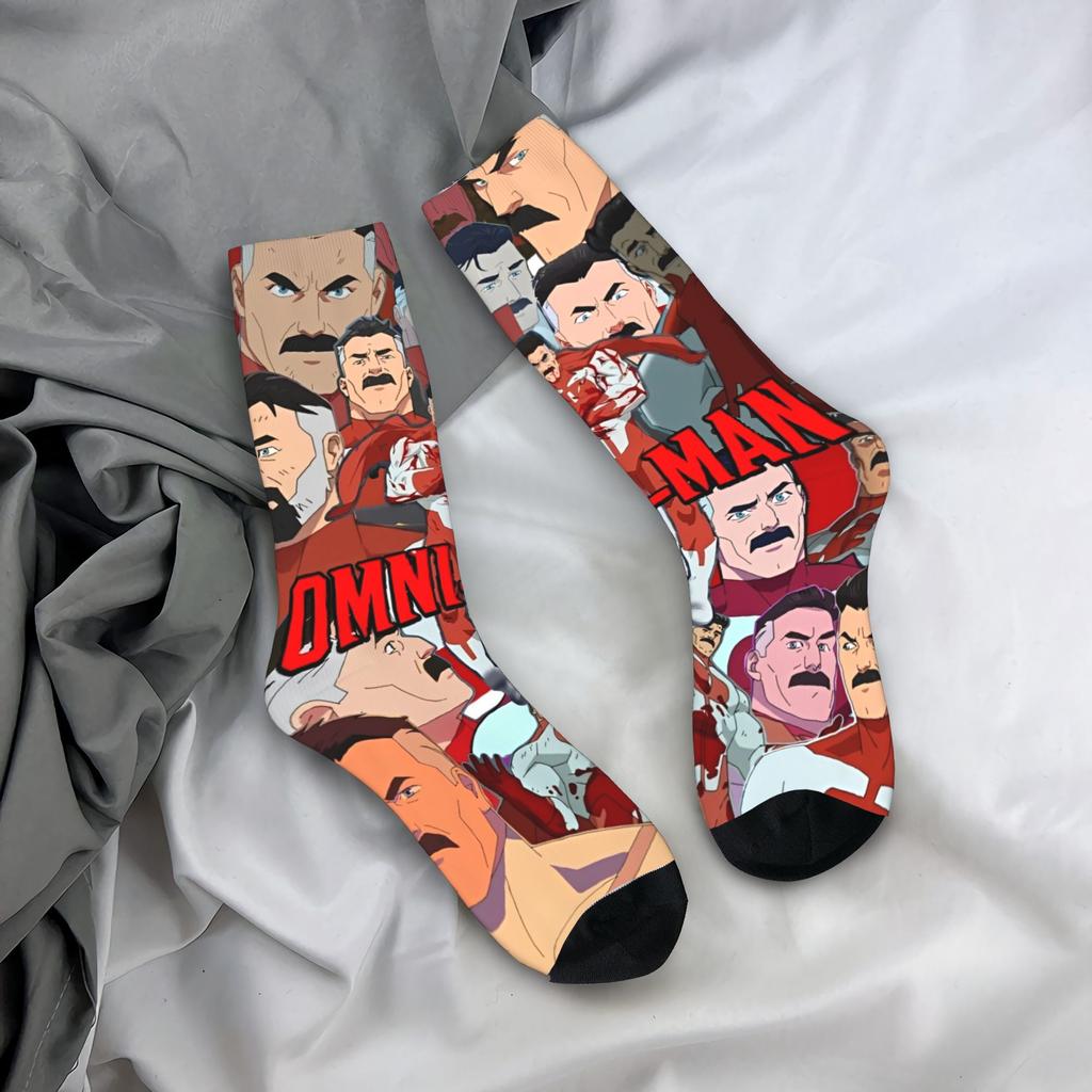 Взрослые Мужские Носки Аллен Инопланетянин Непобедимый Аниме Чулки Осень Смешные Теплые Мягкие Носки с Принтом Альпинистские Нескользящие Носки