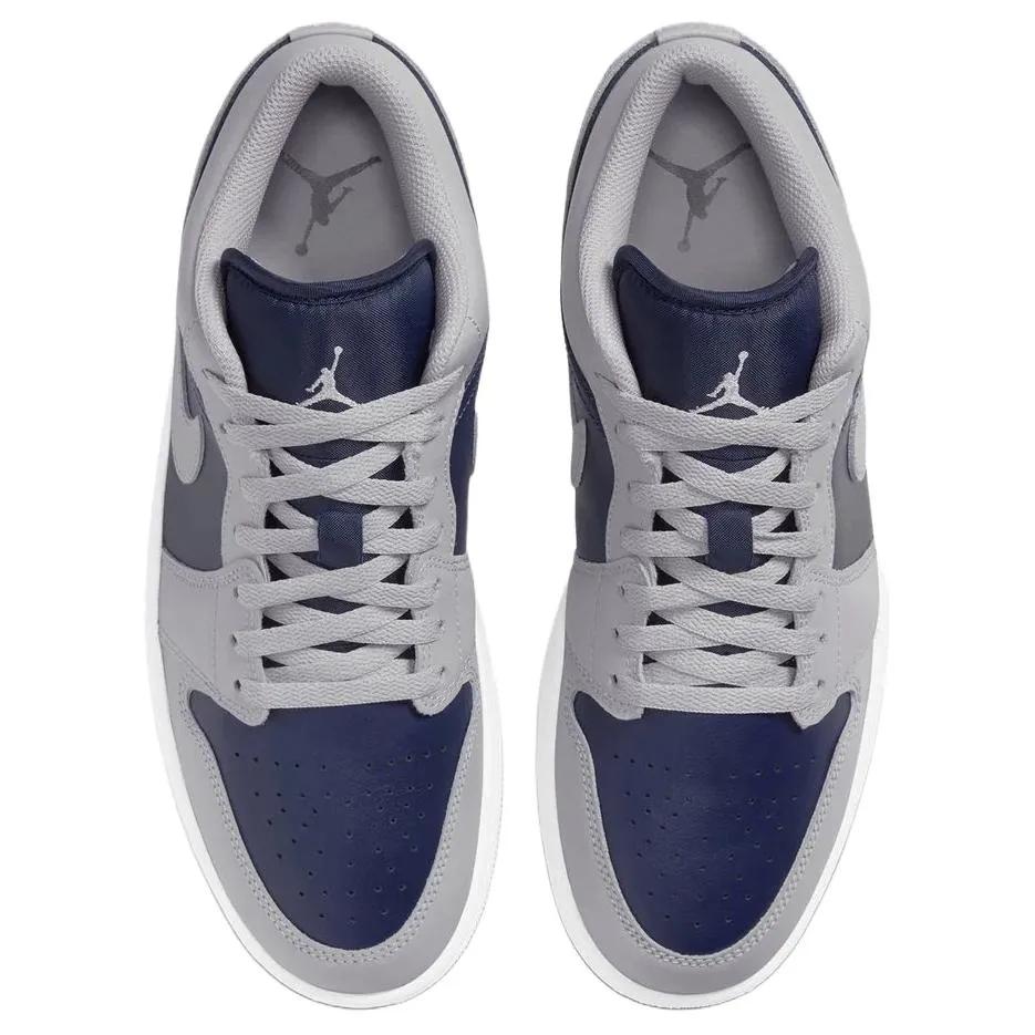 Air Jordan 1 Low 'Tech Grey White College Navy' (Unisex) Tech Grey / White / College Navy Vintage Basketball Shoes 553558058