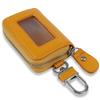 Negs-S Smart Key Case with Window, Anti-Slip Cushion, Key Case, Smart Key Compatible, Car, Leather, Yellow
