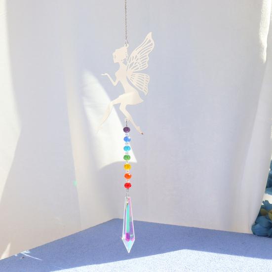 Faux Crystal Sun Catcher Decoration Hollow Fairy Tree of Life Owl Butterfly Hummingbird Hanging Ornament Indoor Outdoor Home Office Garden