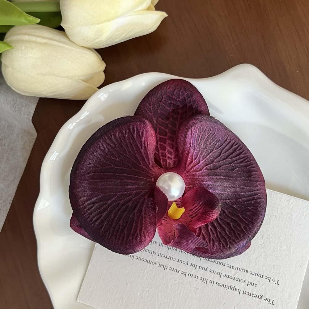 Thai Style Orchid Flower Hairpin Sweet Women Side Clip Butterfly Orchid Hair Clip Beach