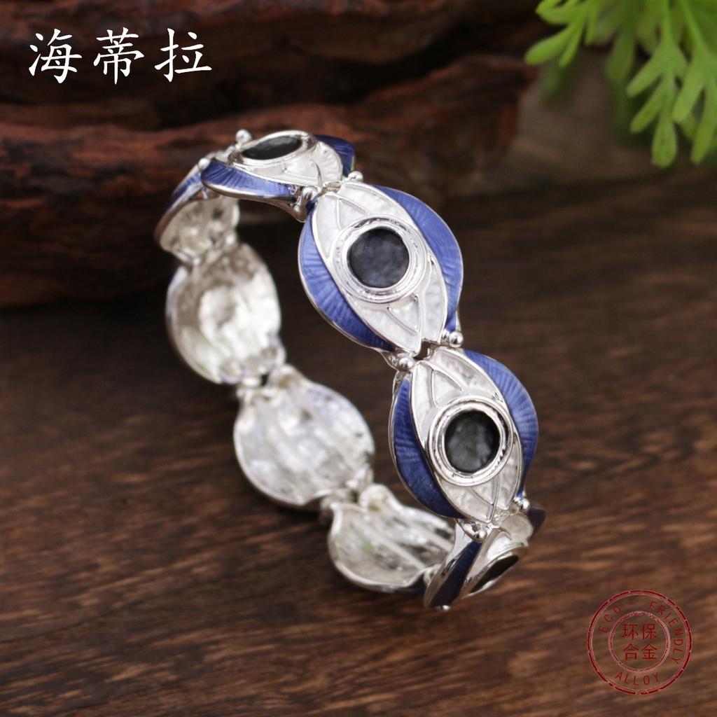 Новый эмалированный эластичный браслет «глаз дьявола», женский персонализированный браслет из цинкового сплава «глаз»