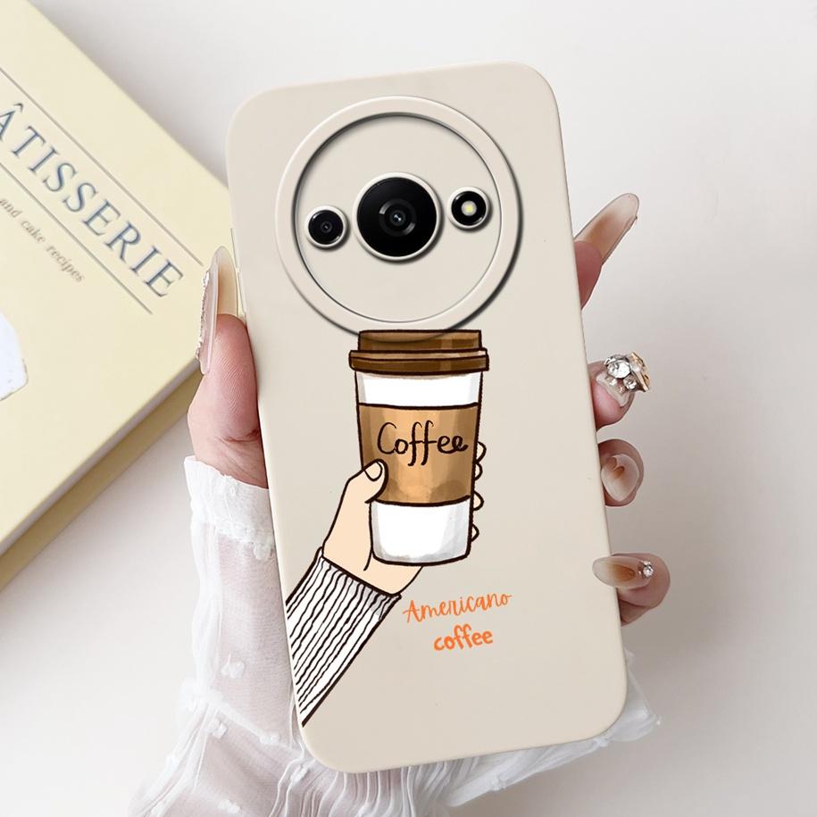 Чехол для Xiaomi Redmi A3 2024 Новый Модный Квадратный Силиконовый Цветочный Чехол для Защиты Объектива Камеры для Xiaomi Poco C61 RedmiA3 Бампер