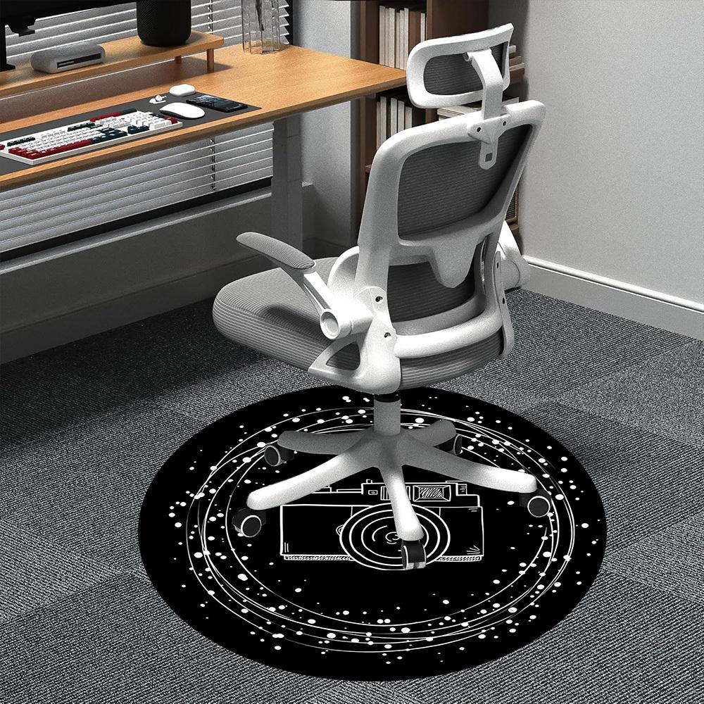 1PC Camera Galaxy Office Round Area Rug,  Mat Suitable ForOffice, Under Office Chairs Bedroom Living Room Home Decor, Room Deco