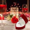 Fashionable Romance Flocking Heart Shaped Jewelry Presentation Case Convenient for Engagement Keepsakes Daily Use