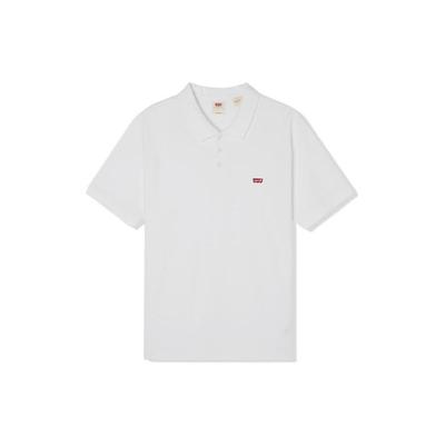 Мужская футболка поло с коротким рукавом и однотонным логотипом Levis, белая, A0229-0000