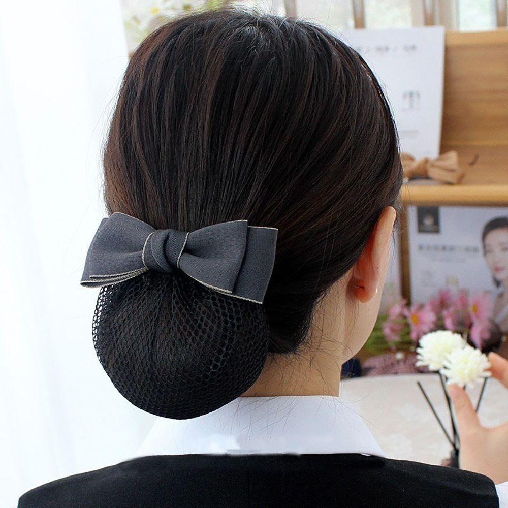 Nurse Female For Girls Headwear Ponytail Clip Korean Bun Snood Hairgrips Cover Net Bow Spring Clip