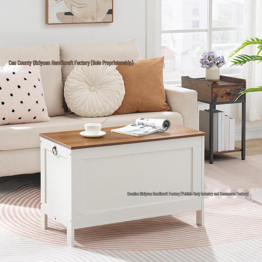 Деревянный сундук для хранения с подъемной крышкой и безопасными петлями