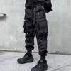 Multi Pockets Ribbons Bandage Wear Cargo Pants Mens Harajuku Punk Hip Hop Joggers Casual Streetwear