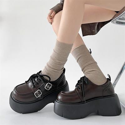 Ретро британский стиль универсальные туфли на высокой платформе женские кожаные туфли 2025 года новые осенне-зимние юбки туфли Мэри Джейн