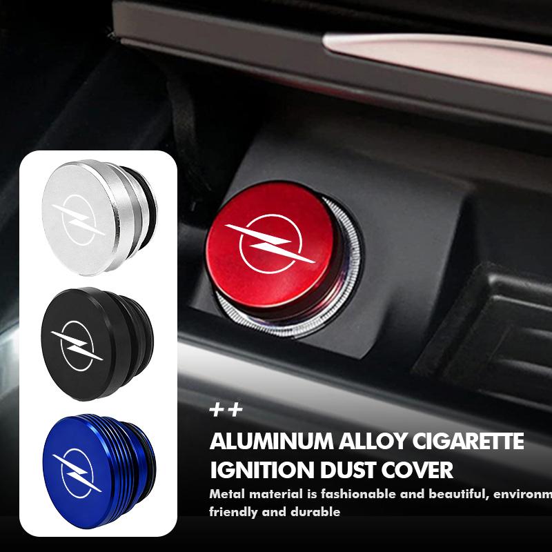 czxkqr1 For Opel 1/2PCS Car Logo Cigarette Lighter Dust Plug Button Socket Protective Cover OPC Astra J H G K Insignia Corsa D B E Mokka