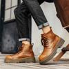 Модные горячие осенние и зимние мужские ботинки ретро классика британский стиль повседневные уличные мотоциклетные качественные деловые офисные кожаные ботинки