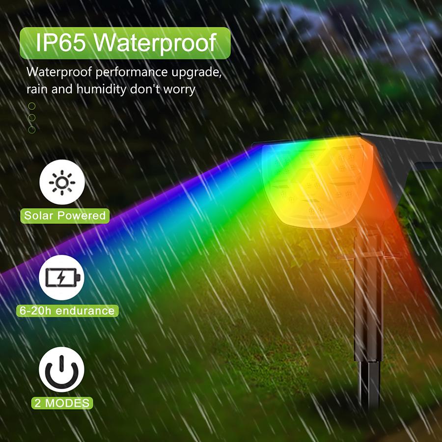 Солнечные прожекторы для улицы IP65 Водонепроницаемые 68 светодиодов 3 режима Солнечные ландшафтные прожекторы для двора Сада Дорожки Настенное освещение