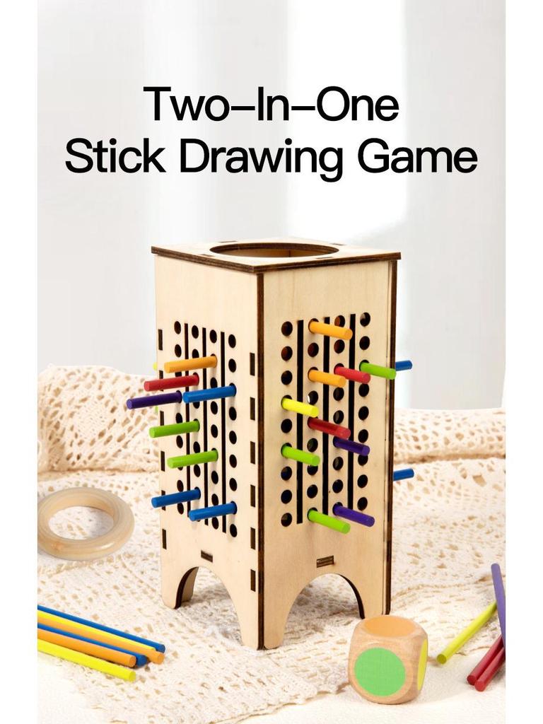 Wooden Pick-Up Sticks Montessori Puzzle - Early Education & Parent-Child Table Game for Children