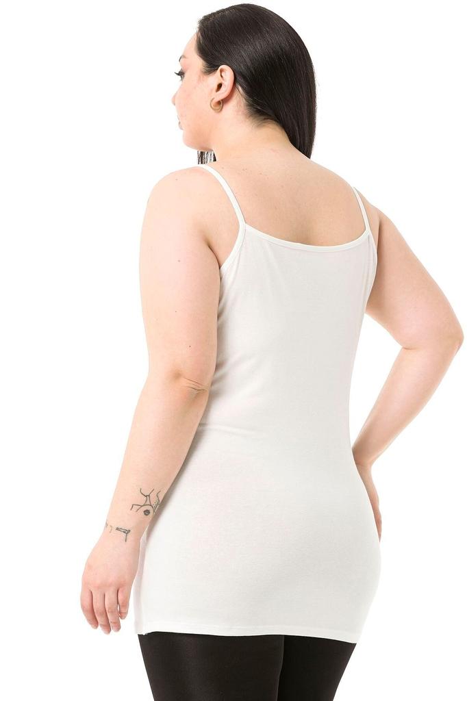 Женская блузка большого размера. Боди большого размера из вискозы цвета экрю с веревочными бретелями.