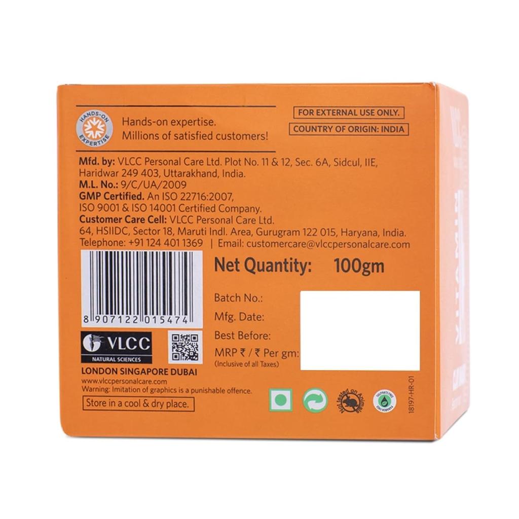 VLCC Глиняная маска с витамином C 100 г | Осветляющая восстанавливающая глиняная маска для ровного тона кожи и увлажнения