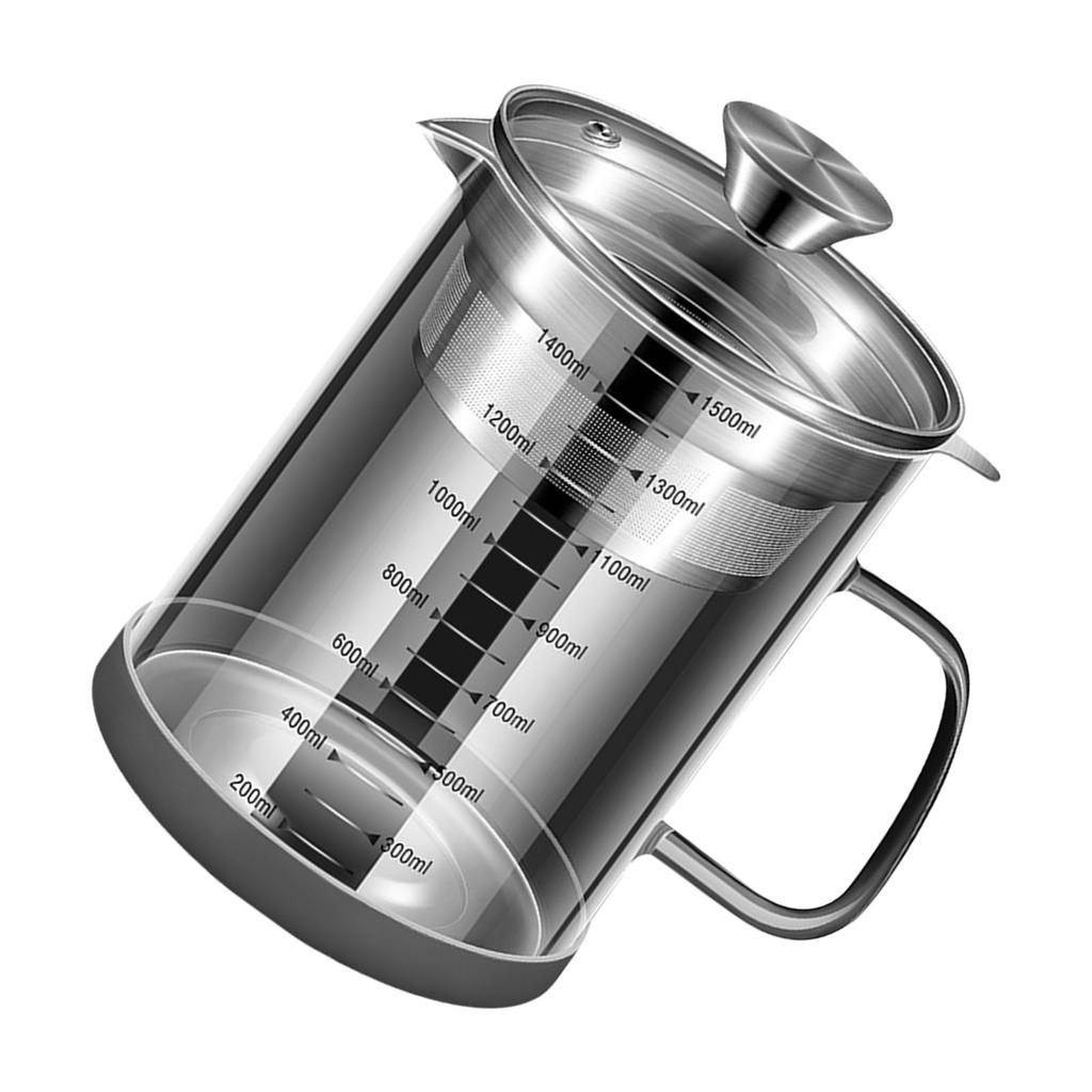 Multifunctional Frying Oil Filter Pot for Kitchen Use Glass Storage Jar with Deep Strainer for Cooking Enthusiasts