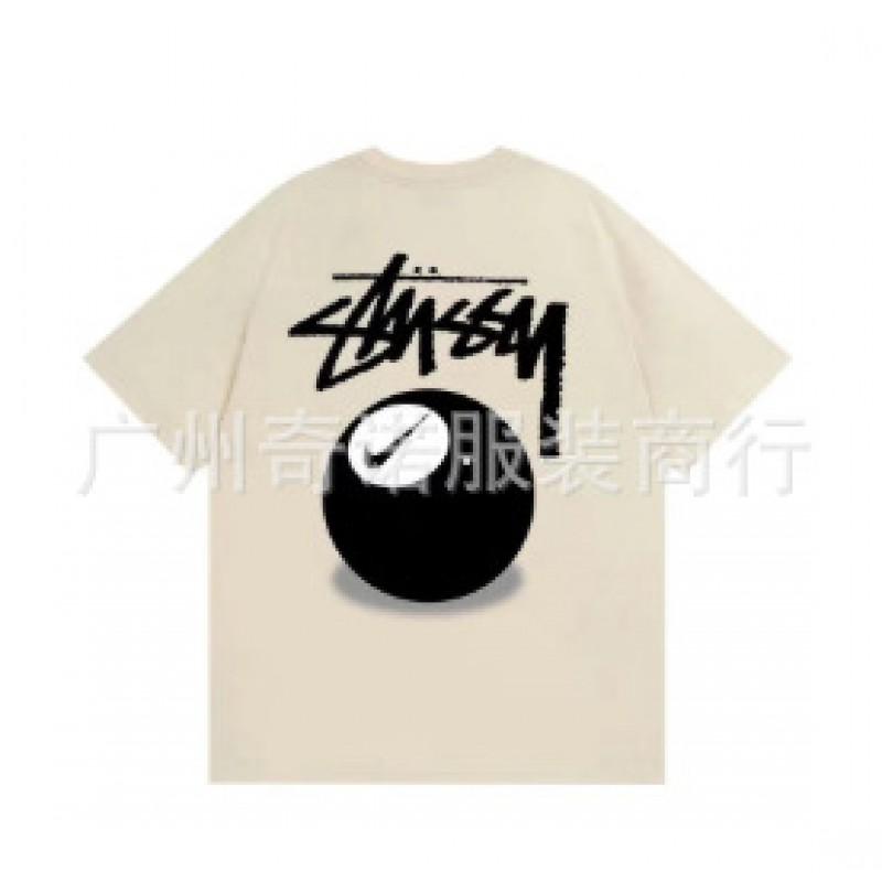Mens Casual Short Sleeve Cotton T-Shirt With Letter Print Loose Fit Streetwear Style