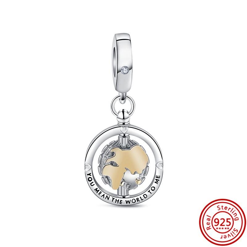 925 Серебряный Lucky Cat Pixiu Китайский Тигр Феникс Разделенный Инь и Ян Замок Ключ Бусина Подходит Оригинальные Подвески Браслет DIY