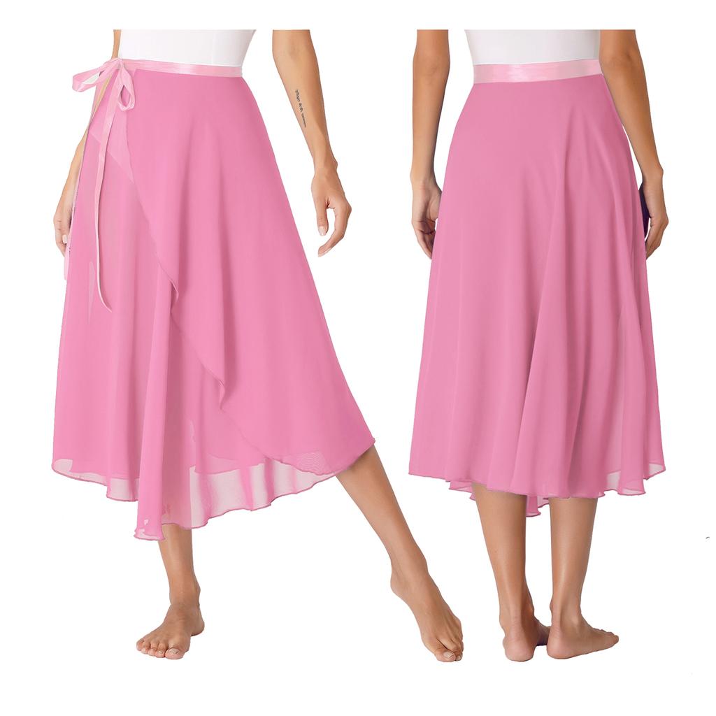 Женская струящаяся прозрачная юбка-шарф с запахом для взрослых, юбка для балета, танцев, женская шифоновая длинная юбка