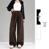 2025 Autumn/Winter European Cotton Velvet Wide-Leg High-Waist Drape Pants for Women