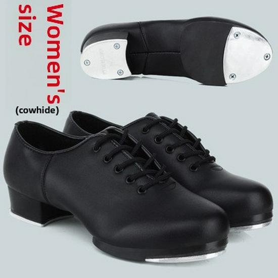 Black Soft Sole Tap Dance Shoes: Available In European, US, and American Sizes for Men, Women, and Kids