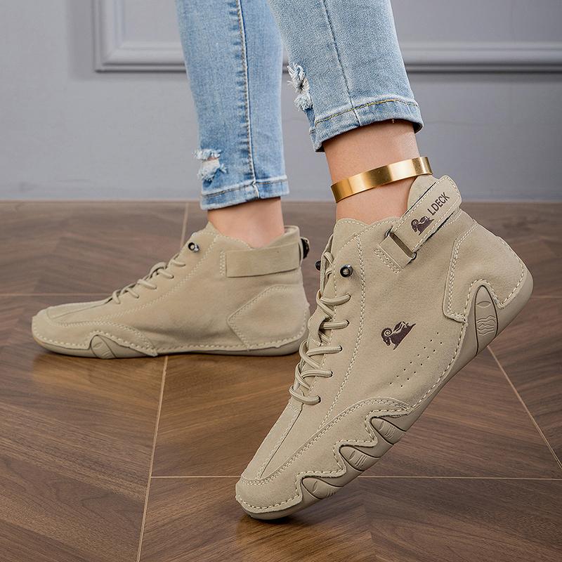 Women's Boots Lace Up Flat with Basic Ankle Boots Fashion Short Boots Waterproof Female Walking Shoes  Luxury Footwear