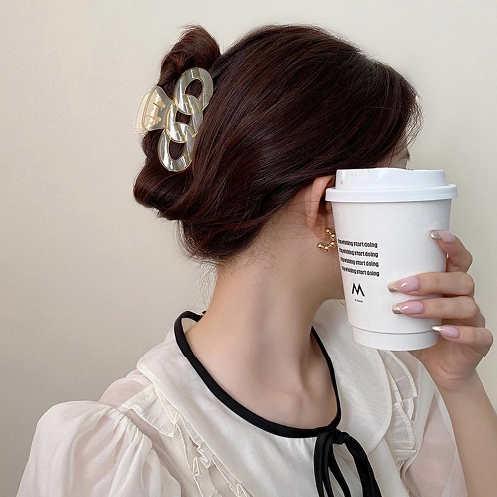 Chain Twist Block Hair Clip 3p