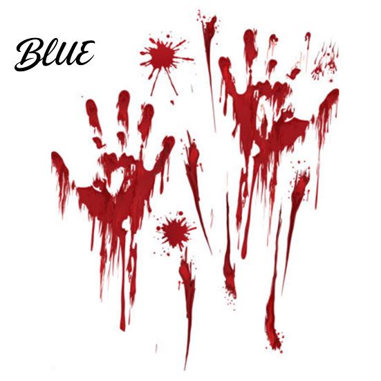 Decorative Window Film Halloween Blood Handprints/Footprints Wall Stickers Removable Decals Spooky Waterproof Scratch-resistant Decal DIY Decoration