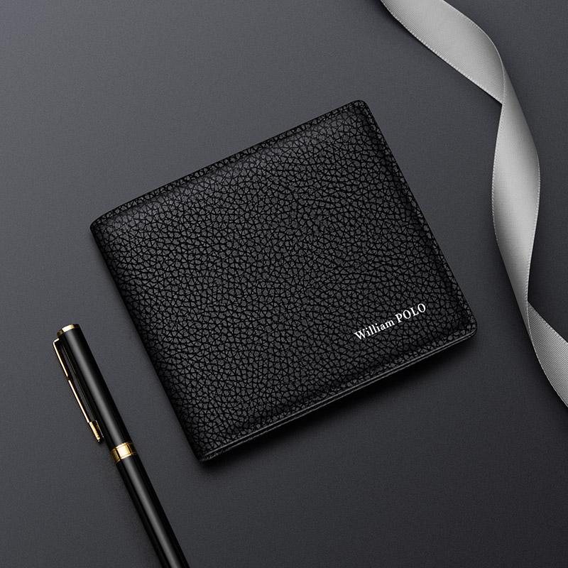 Мужской кошелек WILLIAMPOLO, держатель для удостоверений личности, роскошный брендовый кожаный мужской кошелек, кошелек для карт, мужские кошельки, праздничные подарки P24QB003