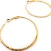 [L4573] - Gold Plated Hoop Earrings 'Choreography' - 45x2 Mm