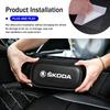 LQP4 For Skoda Car Interior Leg Knee Rest Pad Leather Cushion Accessories VRS Octavia 1 2 3 Rapid Kodiaq Karoq Fabia Kamiq Superb