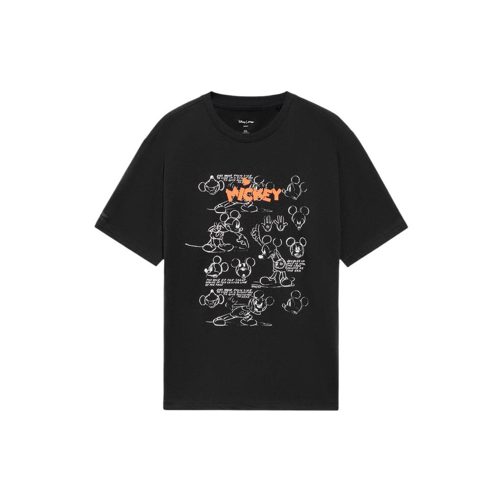 Li Ning x Disney , Футболка Disney Унисекс Черная AHSS947-1