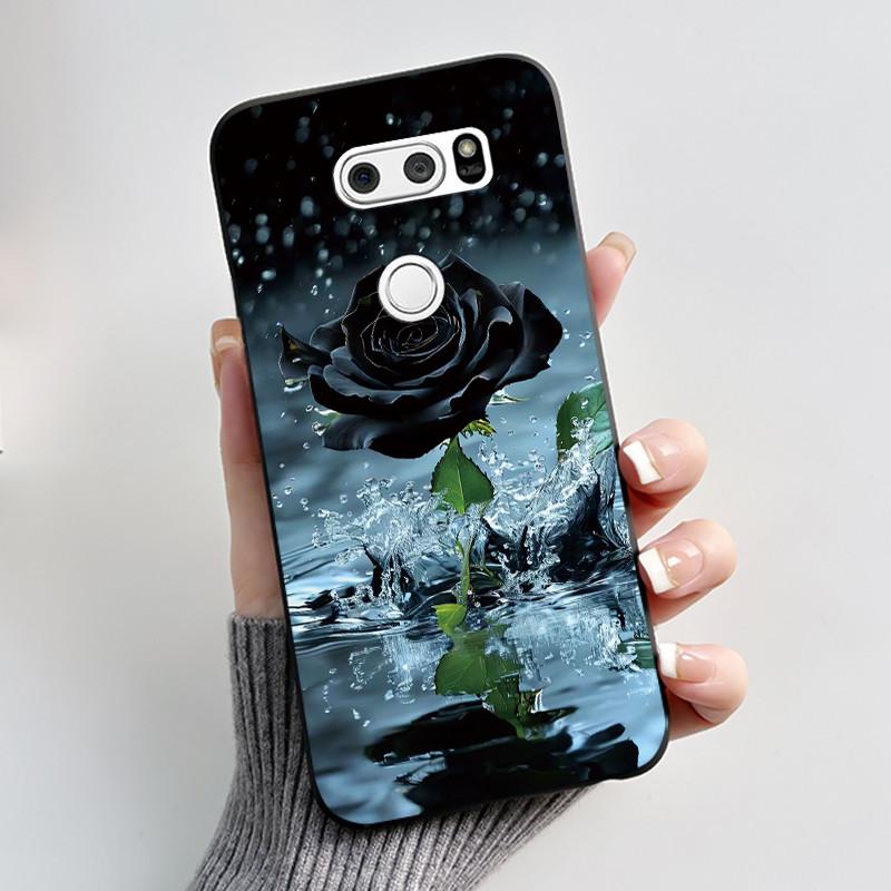 Чехол для LG V30 V30+ V30S V30S+ V35 V35+ ThinQ Тонкий Мягкий Черный Силиконовый Чехол Эстетичный Роскошный Милый Крутой Задняя Крышка для Мальчиков Девочек