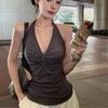 Summer Sexy Halter Sling T Shirt for Women's V-neck Sleeveless T-shirts Casual Slim Elastic Skinny Y2k Tank Tops Women Clothes