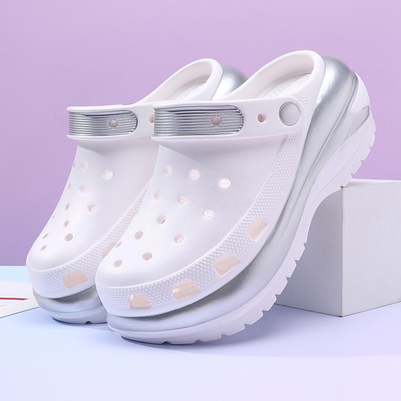 Летние женские туфли-сабо на платформе для женщин, толстые нескользящие пляжные сандалии, женские сандалии на танкетке из ЭВА, тапочки