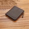 Crazy Horse Leather Handmade Wallet Retro Small Coin Money Bags Simple Wallets Zipper Pouch Card Holdes