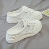 Little White Shoes Women's Summer New Mesh Breathable Bag Head Half Slippers Women's Muffin Thick Bottom One Pedal
