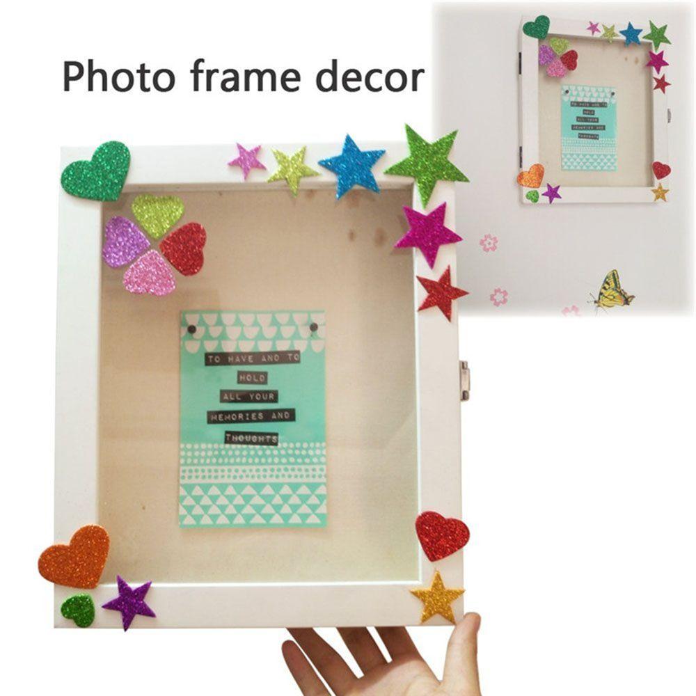 Mixed Size Color Star Heart Shapes Foam Glitter Party Stickers Wedding Decoration