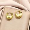 Массивные золотые серьги-каффы для женщин, минималистичные овальные серьги-гвоздики с хрящом, серьги-кольца Huggie