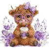 Лавандовая highland корова Наклейка на стену Самоклеящаяся наклейка на стену для гостиной спальни Декоративное настенное искусство Настенная роспись Съемные обои