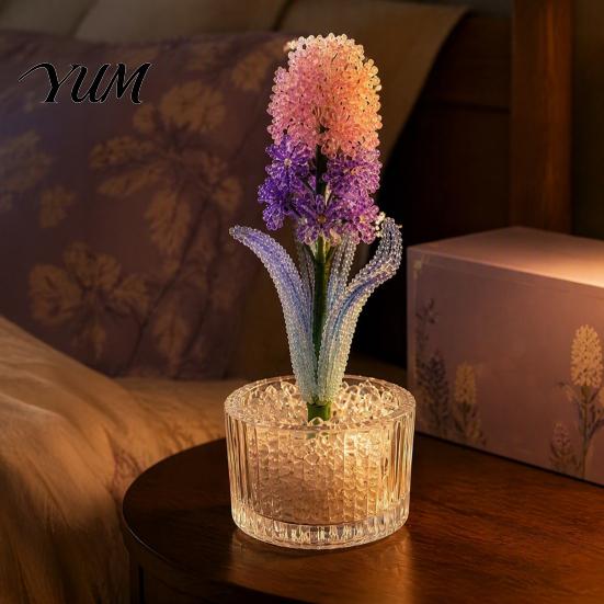 DIY Beaded Hyacinth Kit Kit, 3D Beading Flower Art Crafts Set, Handmade Floral Themed for Kids Adults Beginners Handcrafted