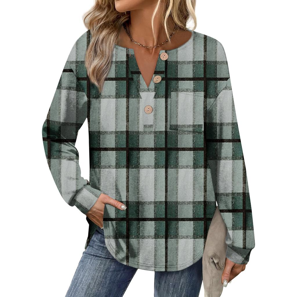 Women's Retro Printed Fashionable Long-sleeved Top