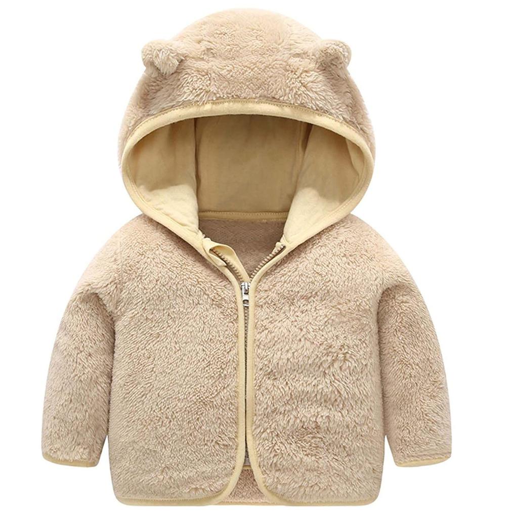 Зимние пальто для мальчиков и девочек, детская куртка на молнии с толстыми ушами, зимняя толстовка с капюшоном, одежда