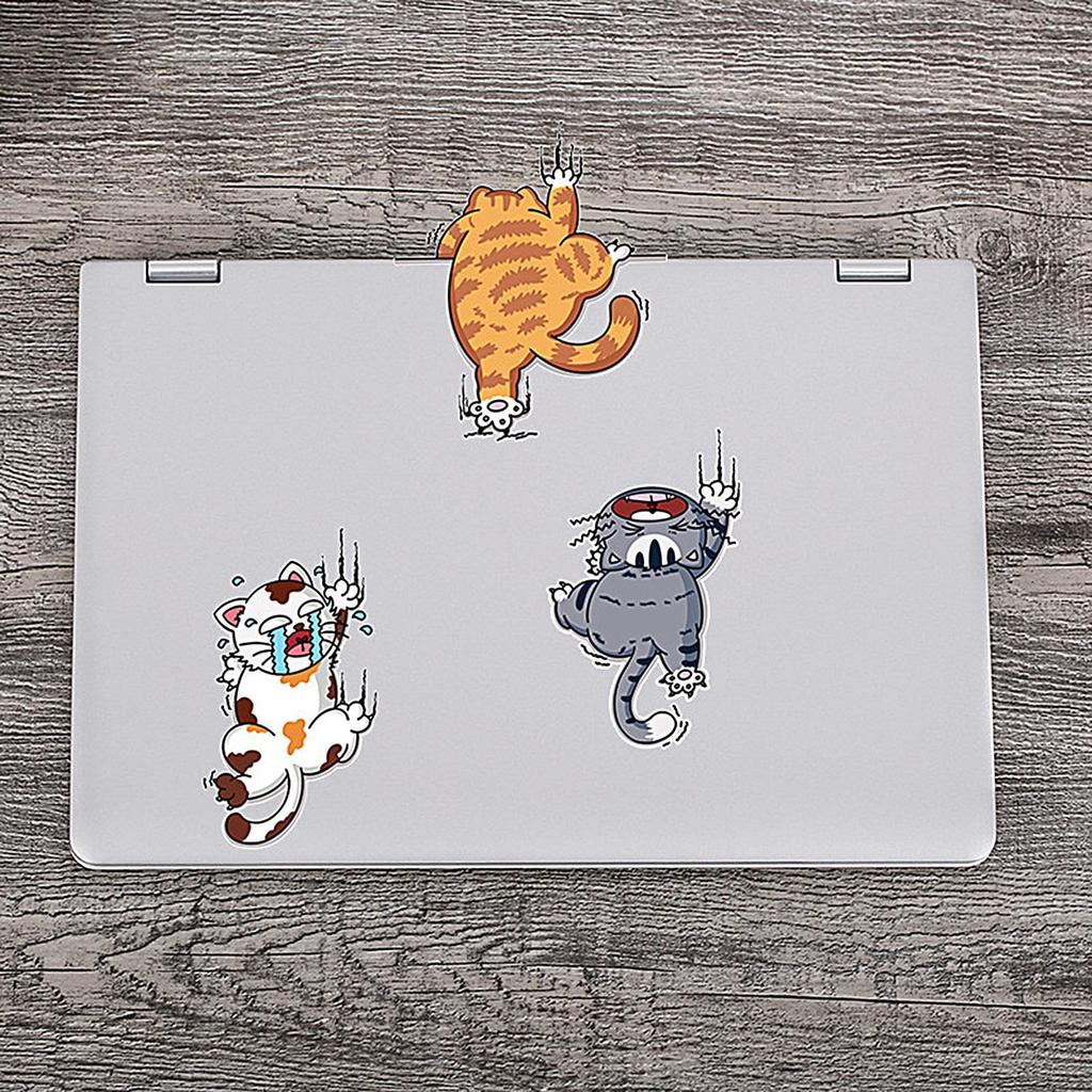 Автомобильная наклейка с котом, автомобильная наклейка с котом - Наклейки с царапинами лазающего кота - 3 шт.